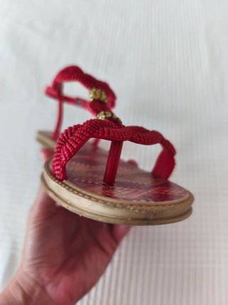 Sandalias Grendha Boho Chic Rojas y Doradas