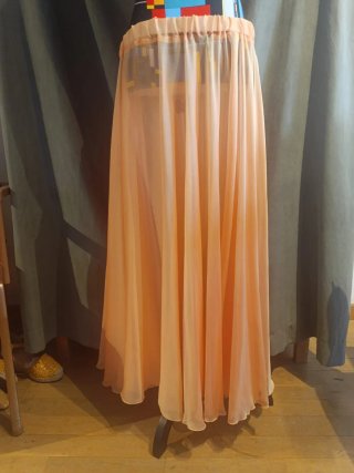 Conjunto falda y fular gasa melocotón