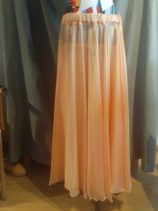 Conjunto falda y fular gasa melocotón