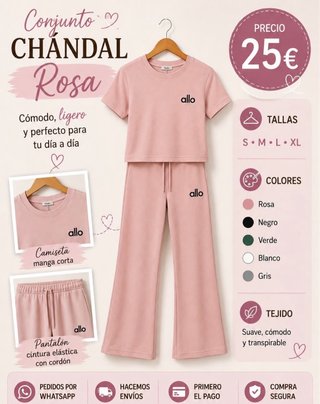 Conjunto Chandal barios colores  Desde la s a xxl