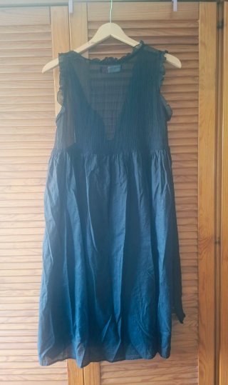 Vestido negro verano L con transparencias