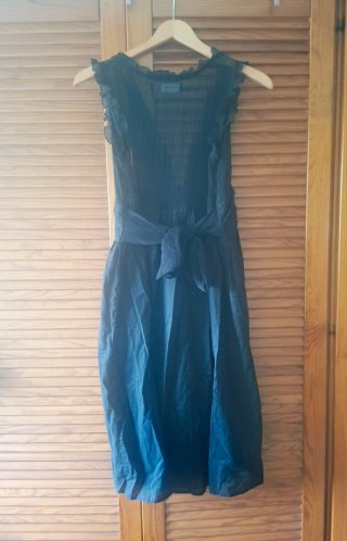 Vestido negro verano L con transparencias
