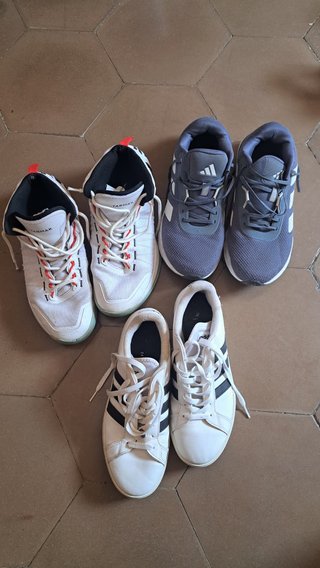 Pack de 3 zapatillas tallas: 42 2⁄3, 43 1⁄3 y 44