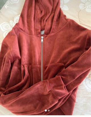 Felpa con cappuccio arancione/rossa taglia unica