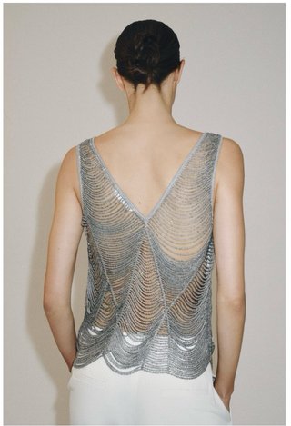 Top  Abalorios Zara Plata