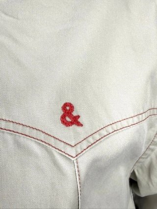 D&G Dolce Gabbana Camicia Uomo L Cotone Beige Logo