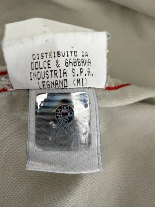 D&G Dolce Gabbana Camicia Uomo L Cotone Beige Logo