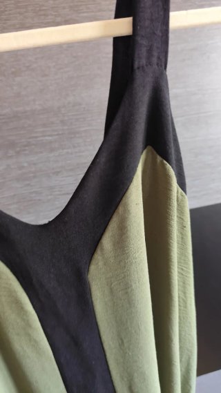 Vestido largo verde y negro