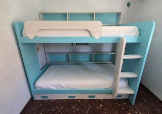 Litera infantil con cajones y estantes