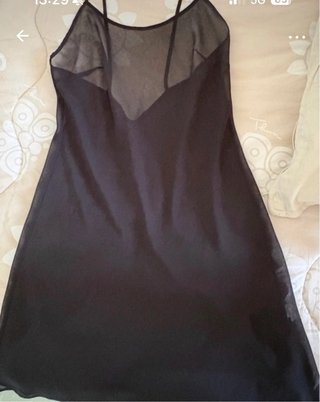 Sottoveste nera in chiffon
