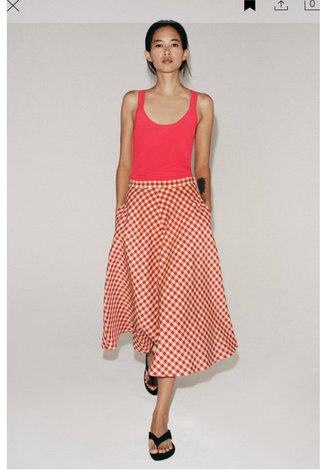 Falda capa cuadros Zara