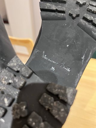 Botas altas piel Massimo Dutti negras