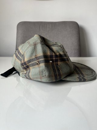 Gorra Supreme a cuadros verde