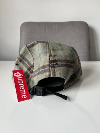 Gorra Supreme a cuadros verde