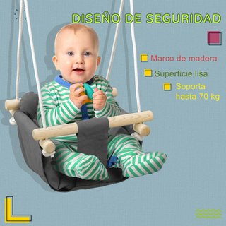 Columpio Bebé AIYAPLAY Madera y Tela
