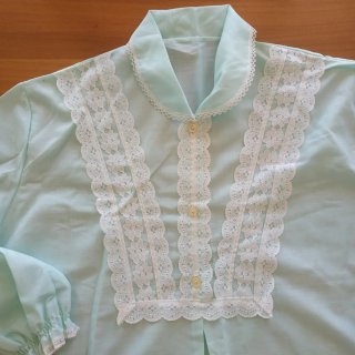 Set camicia da notte turchese con pizzo