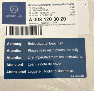 Kit Pastiglie Freno Mercedes A 008 420 30 20