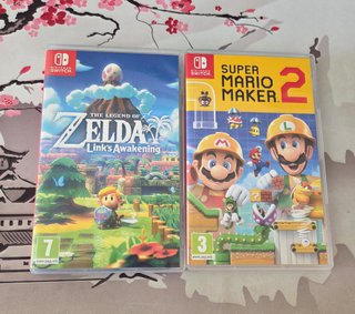 Zelda Links Awakening y Mario Maker 2 para switch
