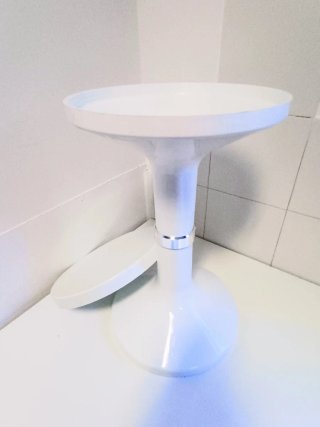 Taburete auxiliar blanco Space Age Vintage