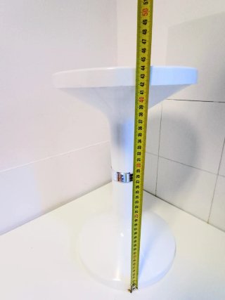 Taburete auxiliar blanco Space Age Vintage
