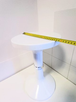 Taburete auxiliar blanco Space Age Vintage