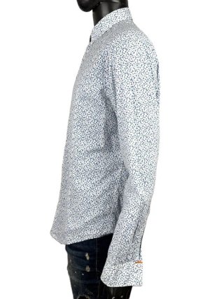 Hugo Boss Orange Camicia Uomo L Bianca Floreale