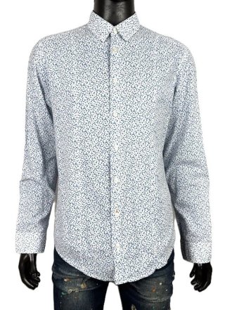 Hugo Boss Orange Camicia Uomo L Bianca Floreale
