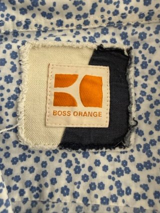 Hugo Boss Orange Camicia Uomo L Bianca Floreale