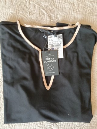 Blusa Cortefiel Negra XL Extra Confort A ESTRENAR