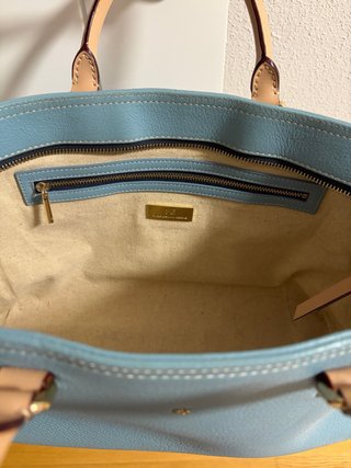 Bolso de piel azul Purificación García