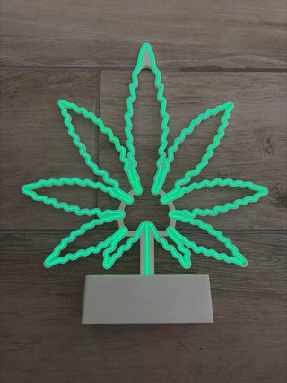 Lámpara LED Hoja Verde y Blanca
