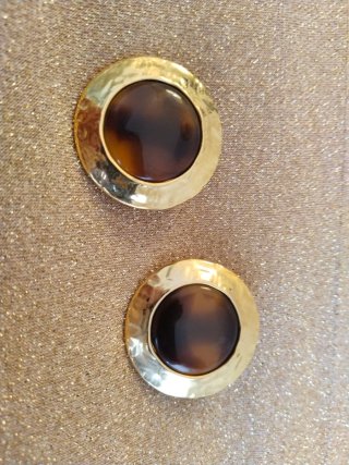Pendientes dorados vintage nacarados