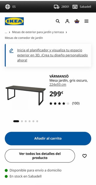 Mesa de exterior Ikea Negra