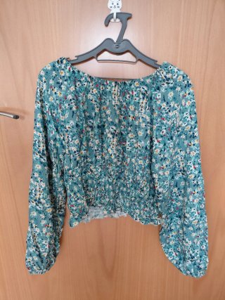 Blusa mujer flores verde talla única
