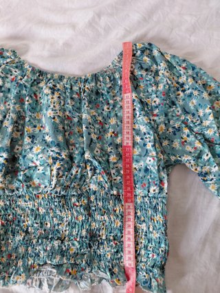 Blusa mujer flores verde talla única
