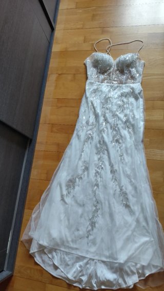Vestido de Novia XL Plateado y Blanco