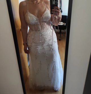 Vestido de Novia XL Plateado y Blanco