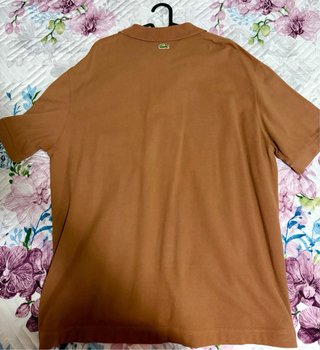 Polo Lacoste Unisex Talla XL Marrón