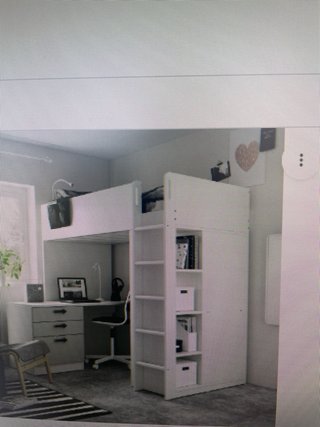 Cama alta Ikea Smastad 90x200 blanca