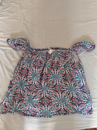 Blusa Suite Blanco hombros descubiertos estampada