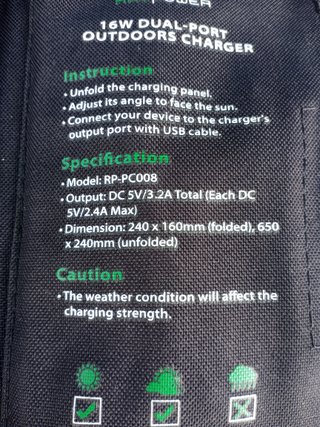 Cargador Solar Portátil Plegable 16W