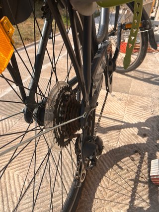 Bicicleta Orbea con silla infantil