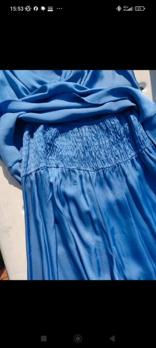 Conjunto azul satinado talla única