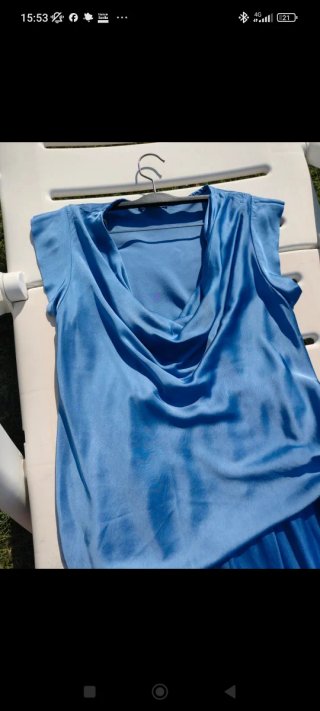 Conjunto azul satinado talla única