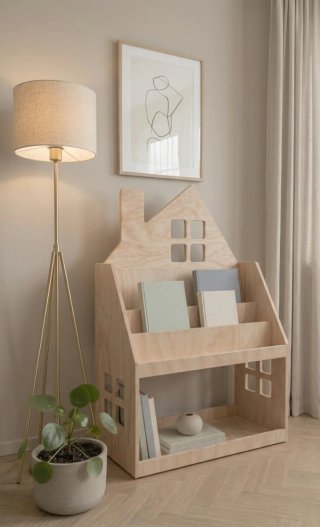 Scaffale Montessori per libri e favole per bambini 2 in 1