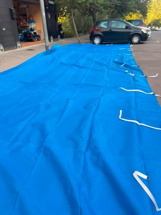 Toldo Piscina 12x6,50 Azul