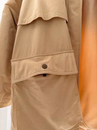 Chaqueta Zara Beige Cuello Pana Negro Talla M