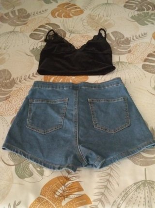 Conjunto mujer negro y azul talla 36
