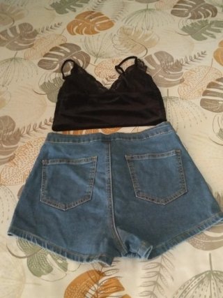 Conjunto mujer negro y azul talla 36