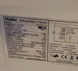 Cajón Congelador Haier AFL631CS sin bandeja